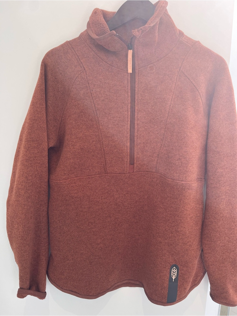 Brown Indygena half zip pullover fleece